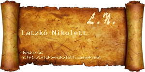 Latzkó Nikolett névjegykártya